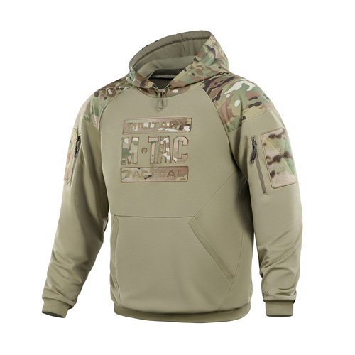 M-Tac - Bluza z kapturem Combat - Bawełna - Light Olive - 20520083