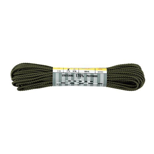 M-Tac - Elastyczna linka paracord Shock-Cord Dragon Skin - 15 m - OD Green - 51581001