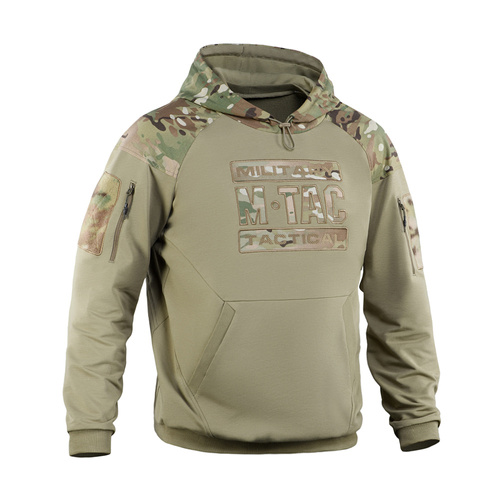 M-Tac - Bluza z kapturem Combat - Bawełna - Light Olive - 20520083