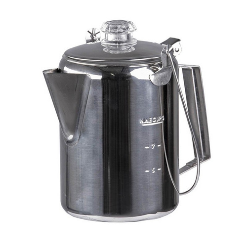 Mil-Tec - Czajnik / kawiarka turystyczna z perkolatorem - 1,2 l - Stal nierdzewna - Srebrny - 14680400