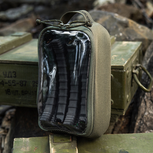 M-Tac - Organizer ergonomiczny przezroczysty Elite - Rozmiar Small 22x14 cm - Cordura 500D - Ranger Green - 10147023
