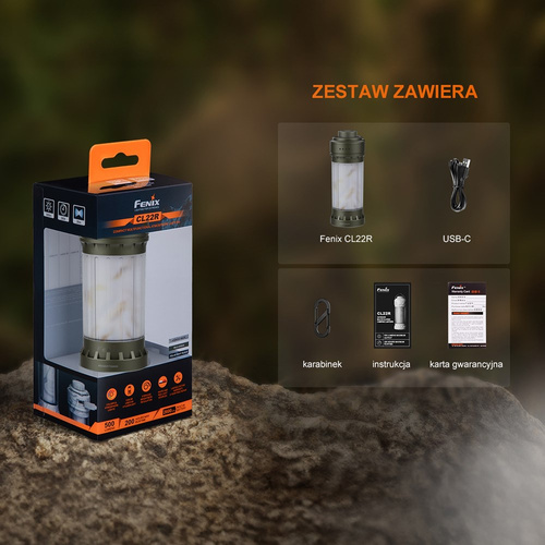 Fenix - Latarka LED kempingowa CL22R - 500 lumenów - Wild Green - CL22R.14111