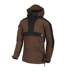 Helikon - Kurtka softshellowa Anorak Woodsman - DuraCanvas - Czarny/Earth Brown - KU-WDN-DC-0A01B