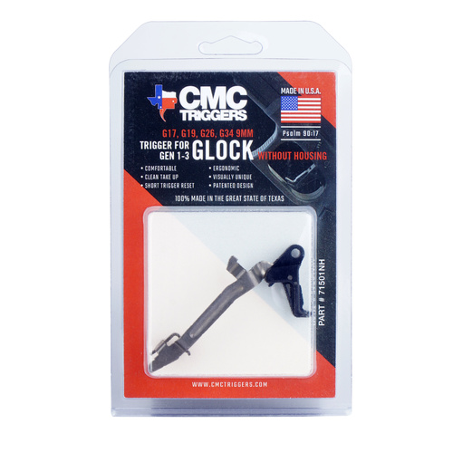CMC Triggers - Spust drop-in do Glock G17/G19/G26/G34 9 mm Gen3 - Płaski język - Czarny - 71501NH
