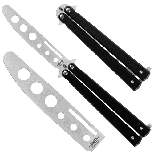 Joker - Treningowy nóż motylkowy - 3Cr13MoV - Czarny / Srebrny - JKR829