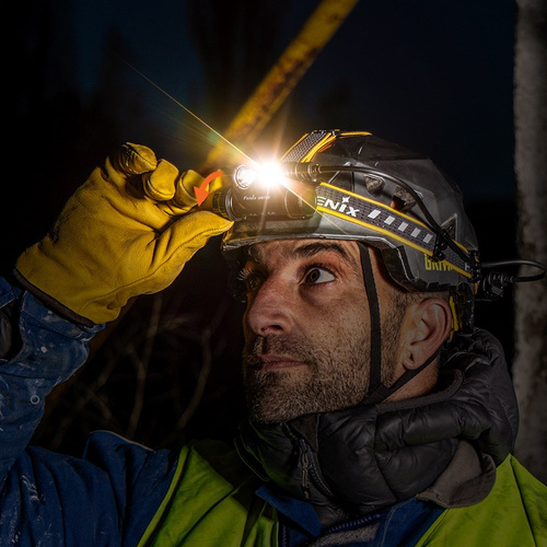 Fenix - Latarka czołowa LED bez zasobnika - Czarna/Żółta - HM75R SE