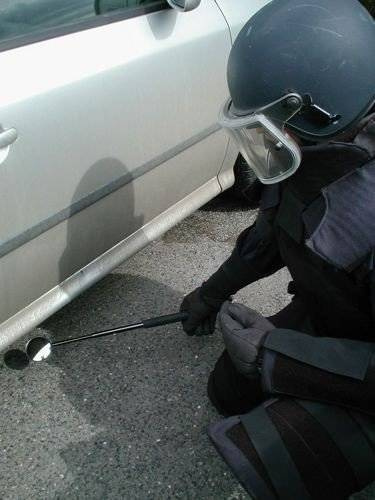 ESP - Lusterko taktyczne do pałki teleskopowej 71 mm z etui - Czarne - BMO-02-18 / BMH-02