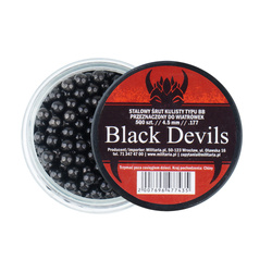 Black Devils - Śrut do wiatrówki stalowy okrągły BB - 500 szt. - Czarny - 4,5 mm - 45500ZNBT 