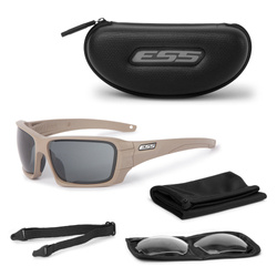 ESS - Okulary balistyczne Rollbar™ - Terrain Tan - Przezroczyste / Przyciemniane Smoke Gray - EE9018-07