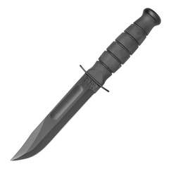 Ka-Bar 1256 - Nóż wojskowy - Czarny - Pochwa skórzana