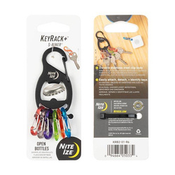 Nite Ize - Karabinek na klucze z otwieraczem KeyRack+™ S-Biner® - Czarny - KRB2-01-R6