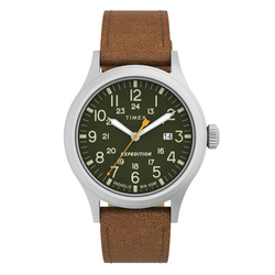 Timex - Zegarek męski ze skórzanym paskiem Expedition Scout - TW4B23000