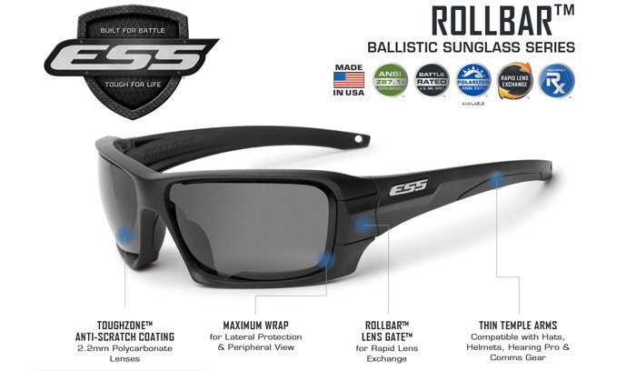ESS Rollbar Tactical Ballistic Sunglasses - Subdued Logo Kit - EE9018-05