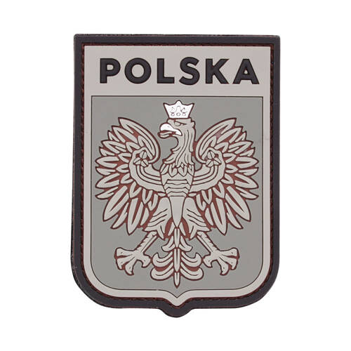 101 Inc. - Naszywka 3D - Polska herb - Szary - 444130-7056 - Naszywki PVC 3D