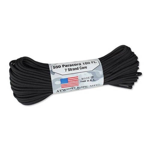 Atwood Rope MFG - Paracord 550-7 - 4 mm - Czarny - 30,48m - Paracord