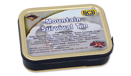 BCB - Zestaw survivalowy Mountain Survival Tin - 22 elementy - CK019L - Zestawy survivalowe