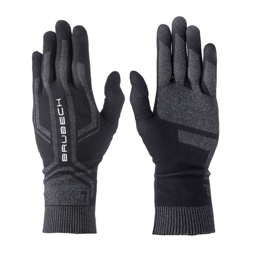 Brubeck - Rękawiczki termoaktywne unisex - Czarne - GE10010A - Rękawice zimowe