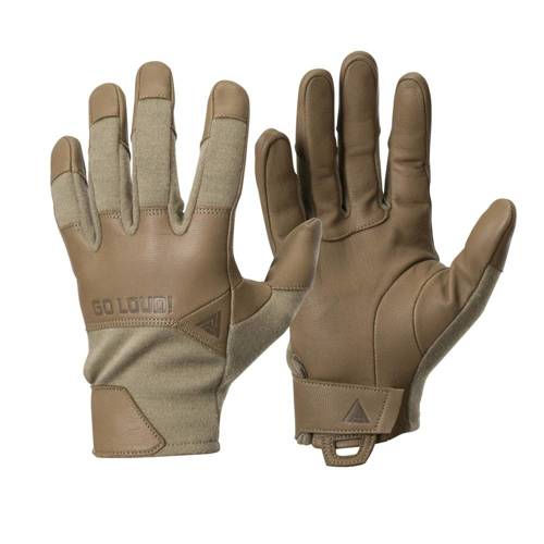Direct Action - Rękawice Taktyczne Crocodile FR Gloves Short® - Kozia skóra - Light Coyote - GL-CRFS-NMX-LTC