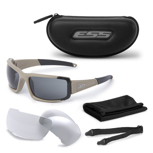 ESS - Okulary balistyczne CDI MAX - Terrain Tan - Przezroczyste / Przyciemniane - 740-0457 - Okulary przeciwsłoneczne