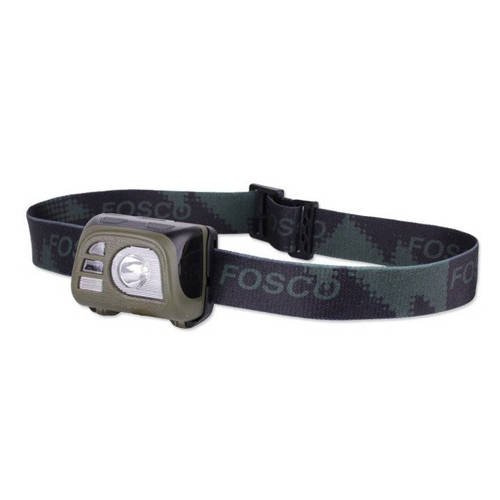 FOSCO - Latarka czołowa Tactical Headlamp - 140 lumenów - Zielony - 369331-OD - Latarki czołowe