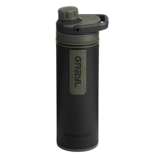 Grayl - Butelka filtrująca do wody UltraPress - 500 ml - Czarno / Zielona - 500-CMP - Bidony, bukłaki, manierki