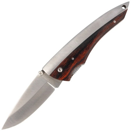 Herbertz - Nóż składany Drop Point Wood/Metal - 288611 - Noże z ostrzem składanym
