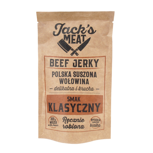 Jack's MEAT - Suszona wołowina - Klasyczna - 104 kcal - 30 g - Racje żywnościowe
