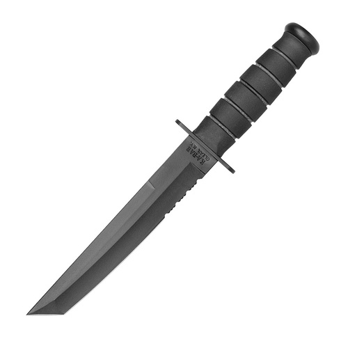 Ka-Bar 1245 - Nóż wojskowy - Tanto - Combo - Czarny - Pochwa z kydexu - Noże z głownią stałą