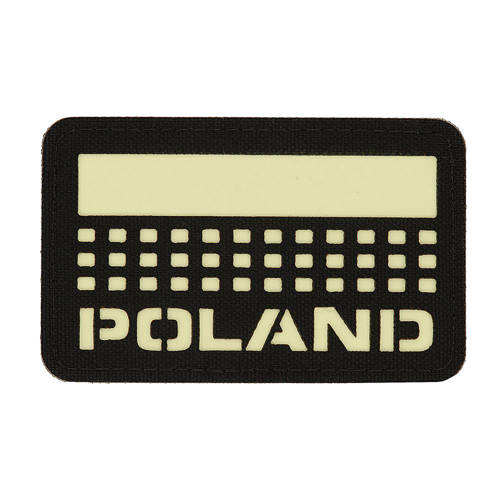 M-Tac - Naszywka Z Flagą i Napisem Poland - Fluorescencyjna - Piksele/Prostokąt - Czarna - 51006202 - Flagi