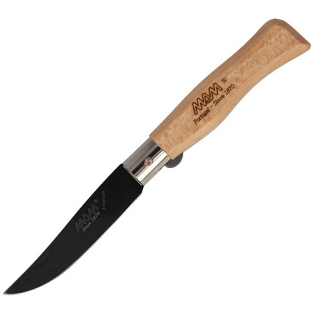 MAM - Nóż składany z blokadą Black Titanium Beech Wood 90 mm - 2109 - Noże z ostrzem składanym