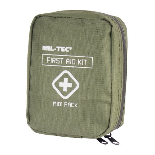 Mil-Tec - Apteczka z wyposażeniem First Aid Kit - Midi Pack - Zielony OD - 16025900 
