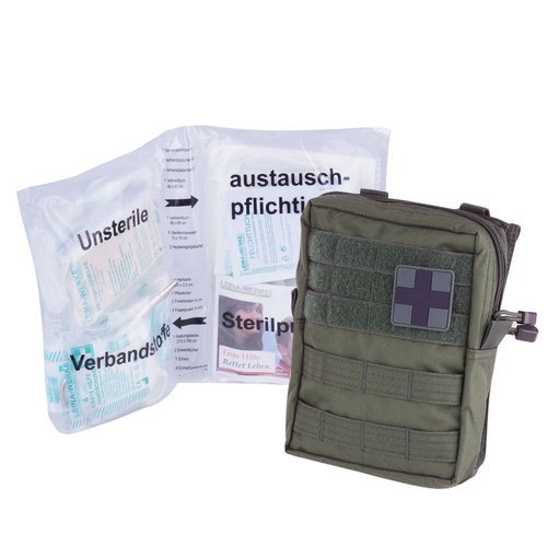 Mil-Tec - Apteczka z wyposażeniem First Aid Set - Duża, 43 elementy - Zielony OD - 16025501 - Apteczki pierwszej pomocy