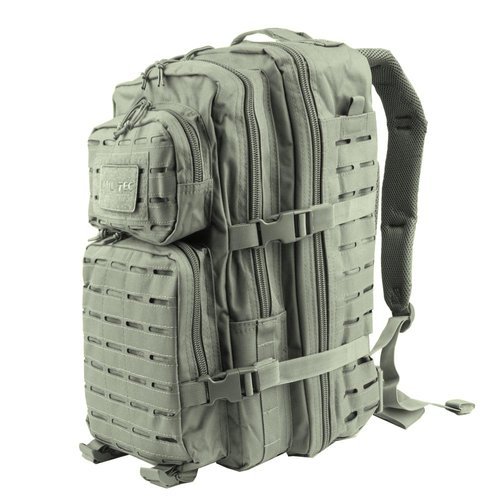 Mil-Tec - Plecak Large Assault Pack Laser Cut - Zielony OD - 14002701 - Wycieczkowe, patrolowe (26-40 l)