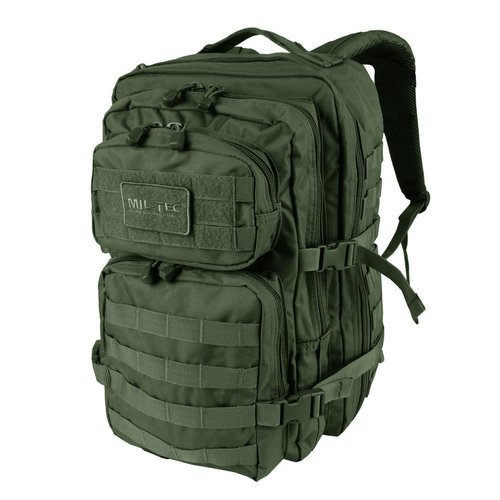 Mil-Tec - Plecak Large Assault Pack - Zielony OD - 14002201 - Wycieczkowe, patrolowe (26-40 l)