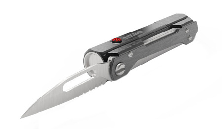 NEBO - Akumulatorowa latarka PAL+ z nożem i funkcją Power Bank - NE6715 - Noże z ostrzem składanym
