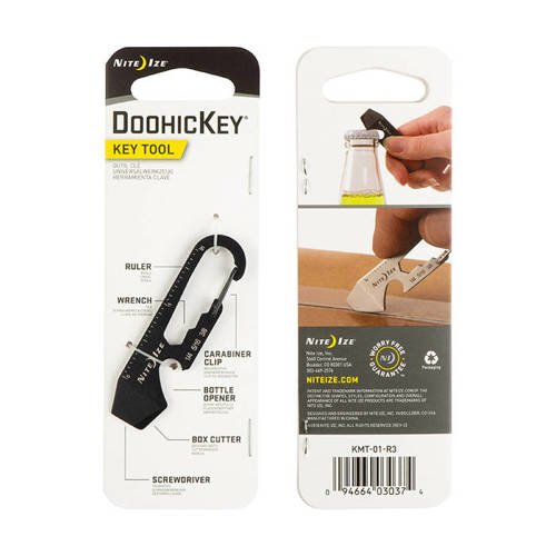 Nite Ize - Brelok DoohicKey Key-Tool - Czarny - KMT-01-R3 - Karty survivalowe, microtoole