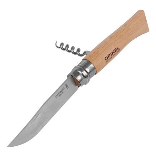 Opinel - Nóż N°10 VRI - Inox - Korkociąg - 001410 - Noże składane