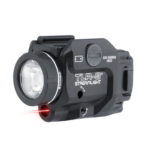 Streamlight - Latarka taktyczna LED na broń TLR-8 z celownikiem laserowym  - 500 lumenów - Czarna - L-69410 - Celowniki laserowe ASG