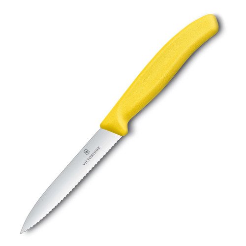 Victorinox - Nóż kuchenny Swiss Classic - Ząbkowany - Żółty - 6.7736.L8 - Sztućce turystyczne