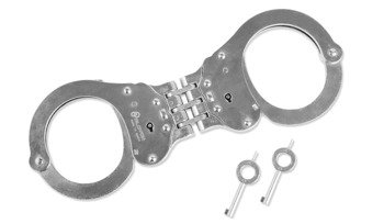 Alcyon - Шарнірні сталеві наручники - Подвійний замок - Срібло - 5005