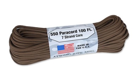 Atwood Rope MFG - Paracord 550-7 - 4мм - коричнева - 30.48м - Паракорд