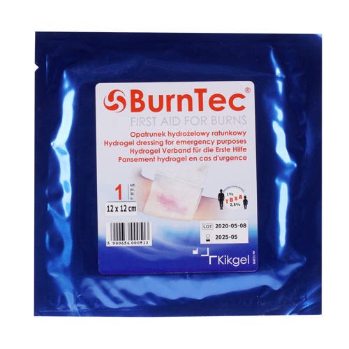 KIKGEL - Стерильний гідрогель, охолоджуюча пов'язка для опіків BurnTec - 12 x 12 см - NN-MKI-K12A-001 - Аптечки