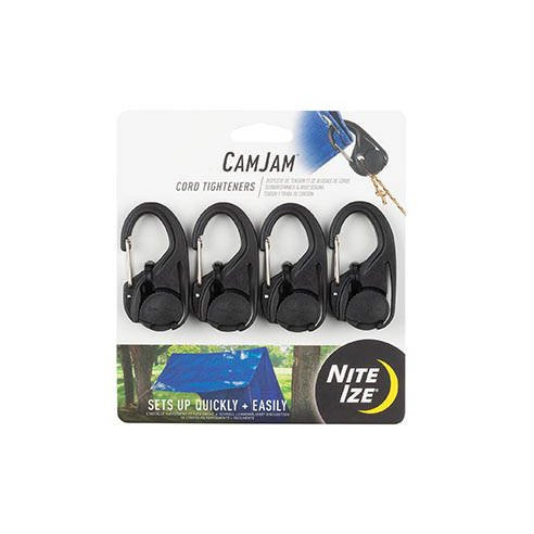 Nite Ize - Регульована кемпінгова пряжка CamJam® Cord Tightener - 4 штуки - NCJ-01-4R3 - Пластикові карабіни