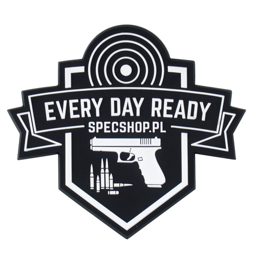 SpecShop.pl - Тактична нашивка на липучці - Щит - чорна - 67x70 мм. - Нашивки PVC 3D